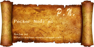 Pecker Noémi névjegykártya